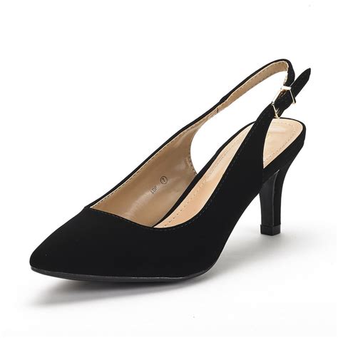 low heel women's black dress shoes